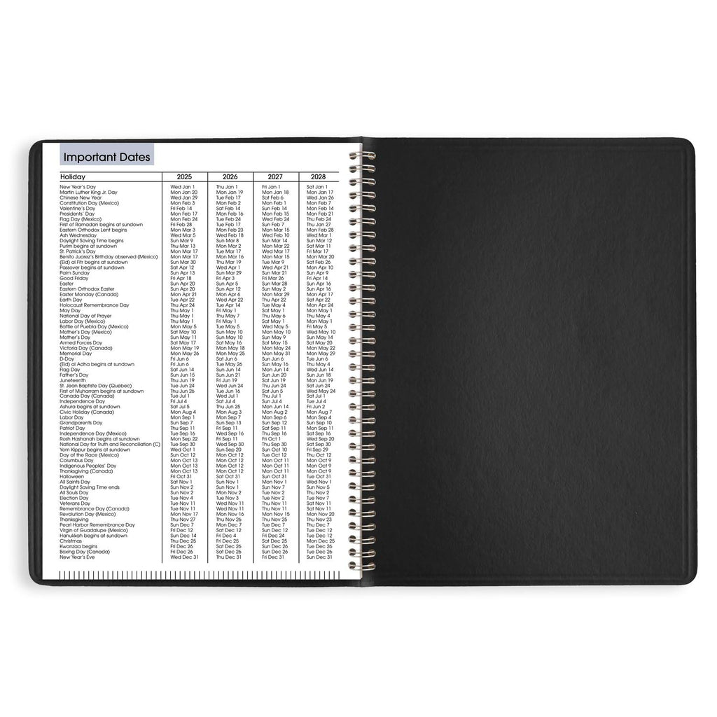 AT-A-GLANCE 2025 Appointment Book Planner, Weekly, 8" x 11", Large, Quarter-Hourly, DayMinder, Black (G5200025)