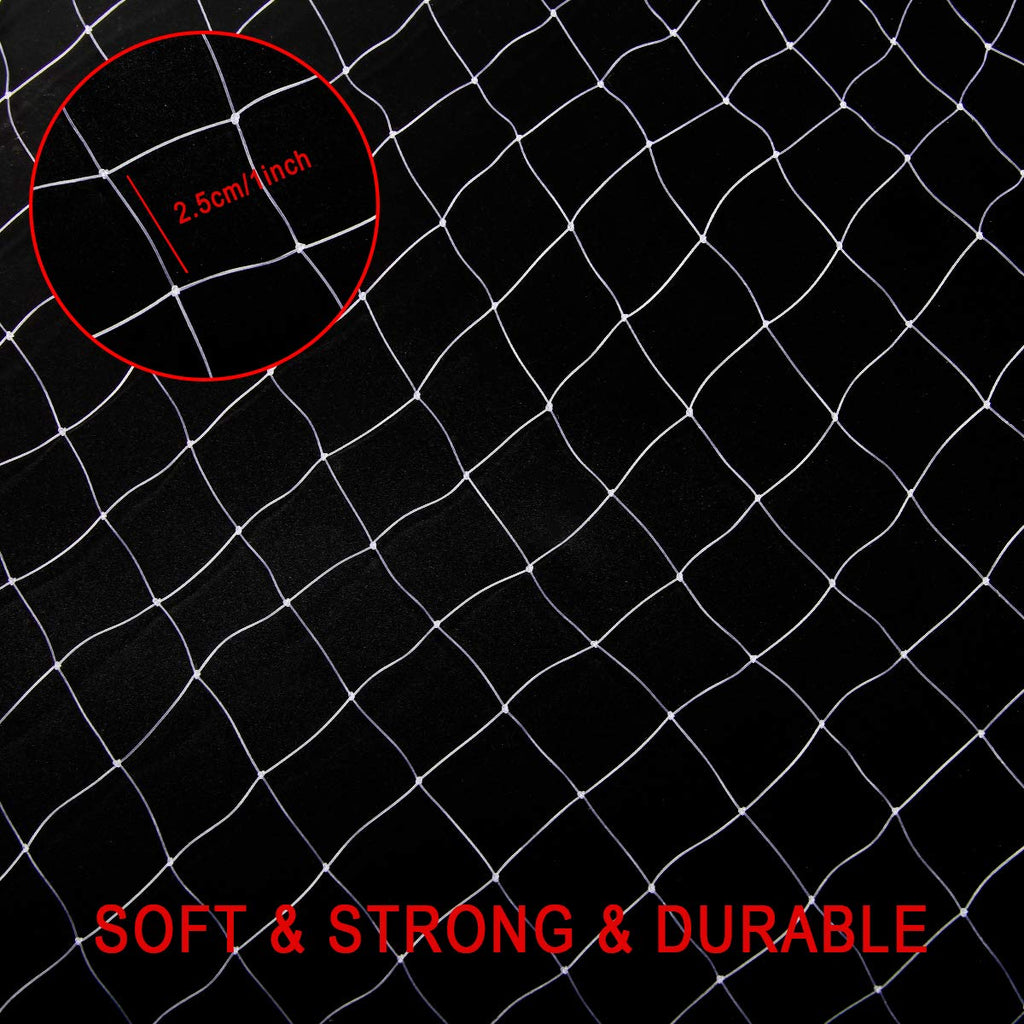 Coolrunner Anti-Bird Netting, 33FT x 16.4FT Bird Net, Nylon Garden Netting with 100Pcs Cable Ties Protect Garden Farm Fruit and Vegetables from Birds, Deer