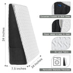 Cosmoluxe 7.5" Bed Wedge Pillow with Cooling Memory Foam Top, Triangle Pillow for Acid Reflux, Heartburn, Snoring, and GERD Relief, Headboard Wedge to Reduce Neck and Back Pain