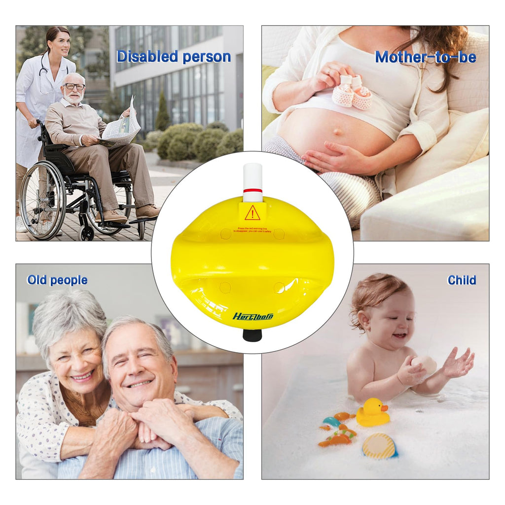 Suction Shower Grab Bars for Bathtubs and Showers, Safety Shower Grab Bars for Seniors, Drill-Free Shower Handle for Bathroom, Grab Bar for Elderly, Post-Surgery, Pregnant, Yellow, 2Pack