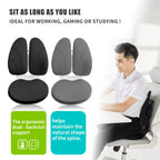YOOBEBEST Ergonomic Chair Back Support,Lumbar Support for Improves Posture and Relieves Back Pain,Perfect for Office Chair,Gaming,Home-Work,Foldable and Adjustable,Washable Seat Cushion Cover.(Black)