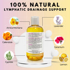 Lymphatic Massage Oil for Natural Lymphatic Drainage | Massage Oil for Massage Therapy | Premium Quality with Arnica & Lavender Oil | for Post Surgery Recovery & Detox | 8oz by Brookethorne Naturals