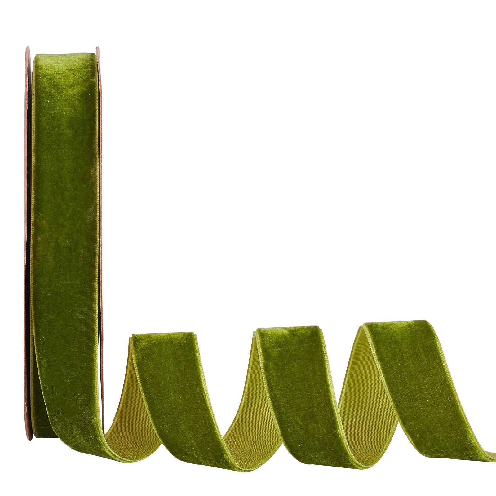 arricraft 18.5 Yards × 1 Inch Christmas Single Side Velvet Ribbon, Green Velvet Ribbon,Satin Ribbon Roll for Wedding, Gift Wrapping, Hair Bows, Flower Arranging, Home Decorating (Olive)