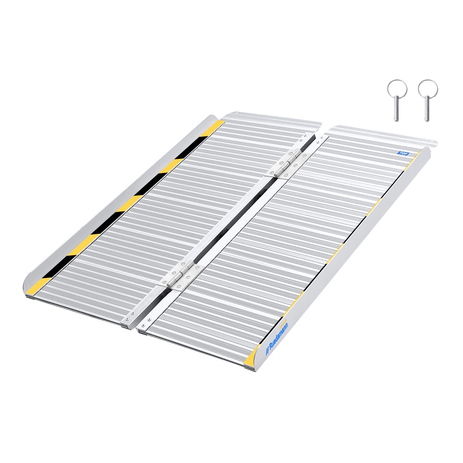 Ruedamann 35.8" L×28.1" W Threshold Ramp,3ft Wheelchair Ramps,Using Height 6",600lbs Capacity for Home,Steps,Stairs,Handicaps,Doorways,Aluminum Folding Ramps for Wheelchairs