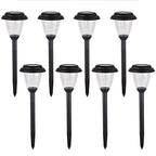 voona Solar Outdoor Pathway Lights Matt Black Stainless Steel Painted LED Lights for Garden Landscape Path Yard Driveway (black-8pack)