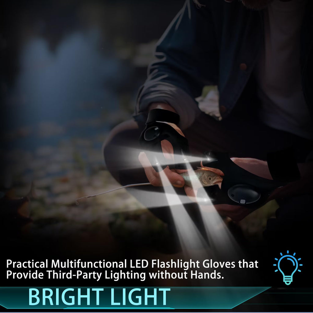 lucdnc LED Flashlight Gloves Gifts for Men Christmas Stocking Stuffers for Adults Cool Gadget Tools Unique Men Birthday Gifts