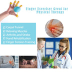 JFGLORIX Hand Exercise Balls Finger Strengthener Therapy Hand Balls Finger Exerciser Balls Finger Stretching and Rehabilitation Training for the Elderly 6 Piece Set.