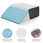 Touchutopia Leg Elevated Pillow, High-Density Leg Pillow Rest Elevating Foam Wedge, Supportive Foam Leg Wedge Pillow - Relieves and Recovers Foot and Ankle Injury, Leg Pain, Improves Blood Circulation