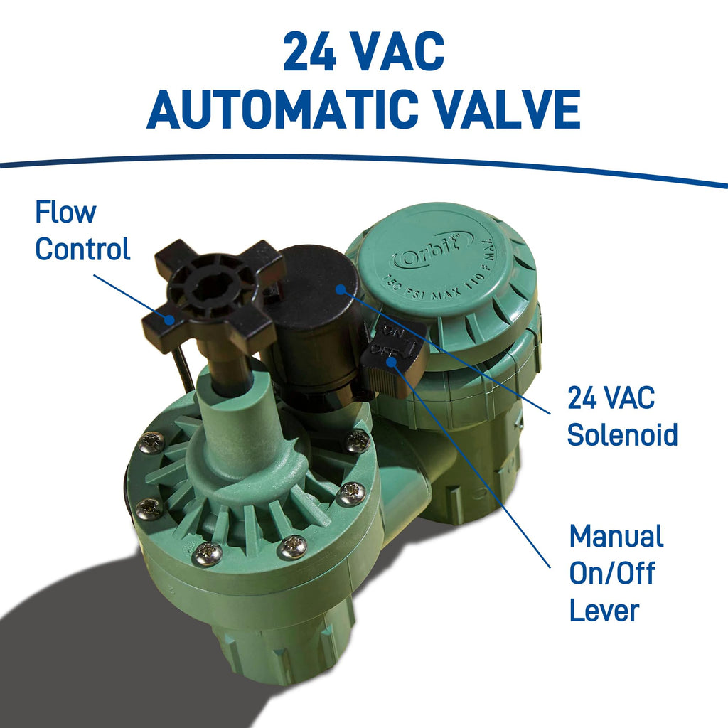 1-Pack Orbit 57623 3/4" FPT 100 Series Anti-Siphon Automatic Sprinkler Valve with Flow Control