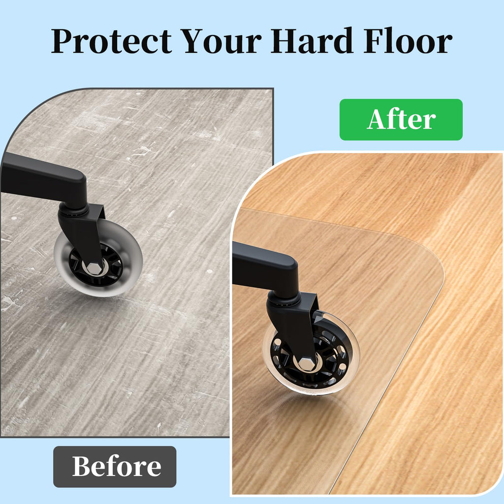 Tonaus Chair Mat for Hard Floor Office Chair Mat Desks Mats Large 48"×36",Transparent Clear PVC Floor Protector for Home Office Study Wooden Floors 3'x4'