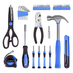 CARTMAN 39-Piece Home Tool Set Kit, Essential Household Hand Tools with Plastic Storage Case Blue