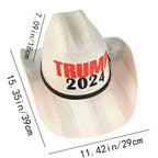 Generic Trump 2024 Western Cowboy Hat, American Flag Cowboy Hat for Men and Women, Wide Brim Straw Cowboy and Cowgirl Hat, Classic Outdoor Sunshade Cowboy Hats with Belt Buckle Multicolor