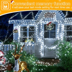Ollny Christmas Lights 1000 LED 330 FT, IP67 Waterproof Plug in Christmas Tree Lights with Remote, 8 Modes, 3 Timers, Dimmable, House Xmas Indoor Decorations Outdoor Christmas Lights (Cool White)