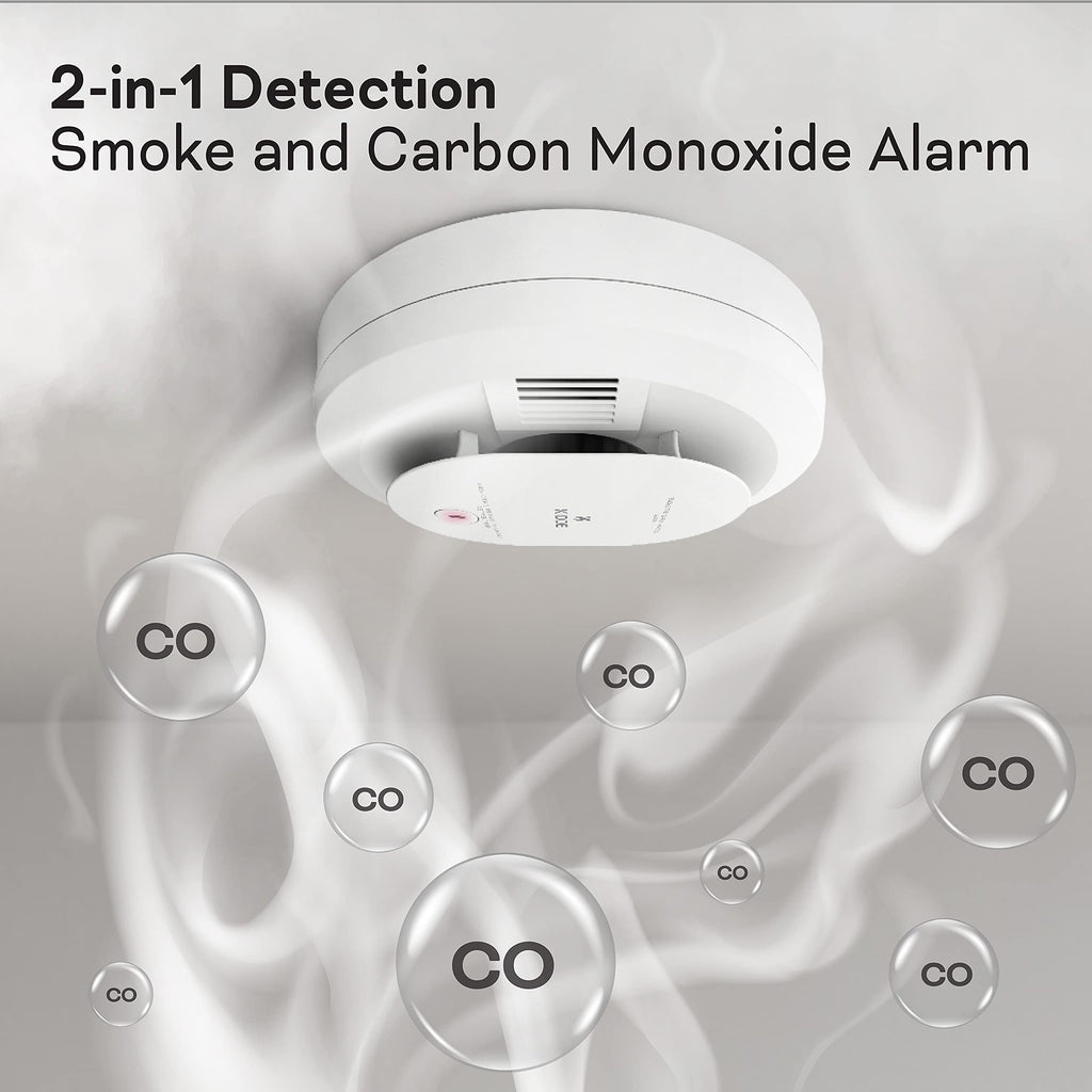Kidde Hardwired Smoke & Carbon Monoxide Detector, AA Battery Backup, Voice Alerts, Interconnectable, LED Warning Light Indicators, 4 Pack