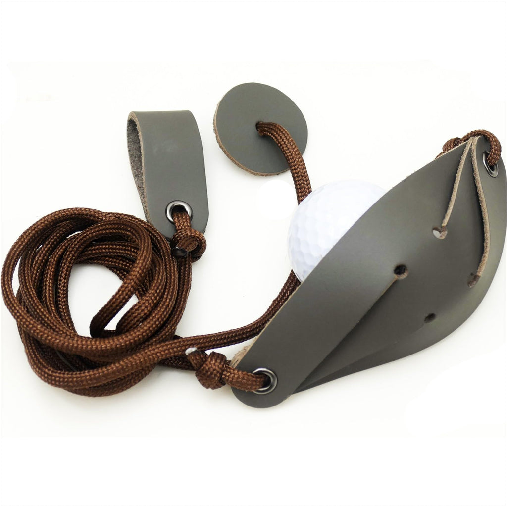 One Outfit Shepherd Sling Handmade Leather Throwing Old-Fashioned Slingshot Rock Sling Dog Ball Launcher Dog Toy Ball Launcher (One Outfit)