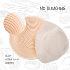 DOYOLLA Bread Proofing Baskets Set of 2 8.5 inch Round Dough Proofing Bowls w/Liners Perfect for Home Sourdough Bakers Baking