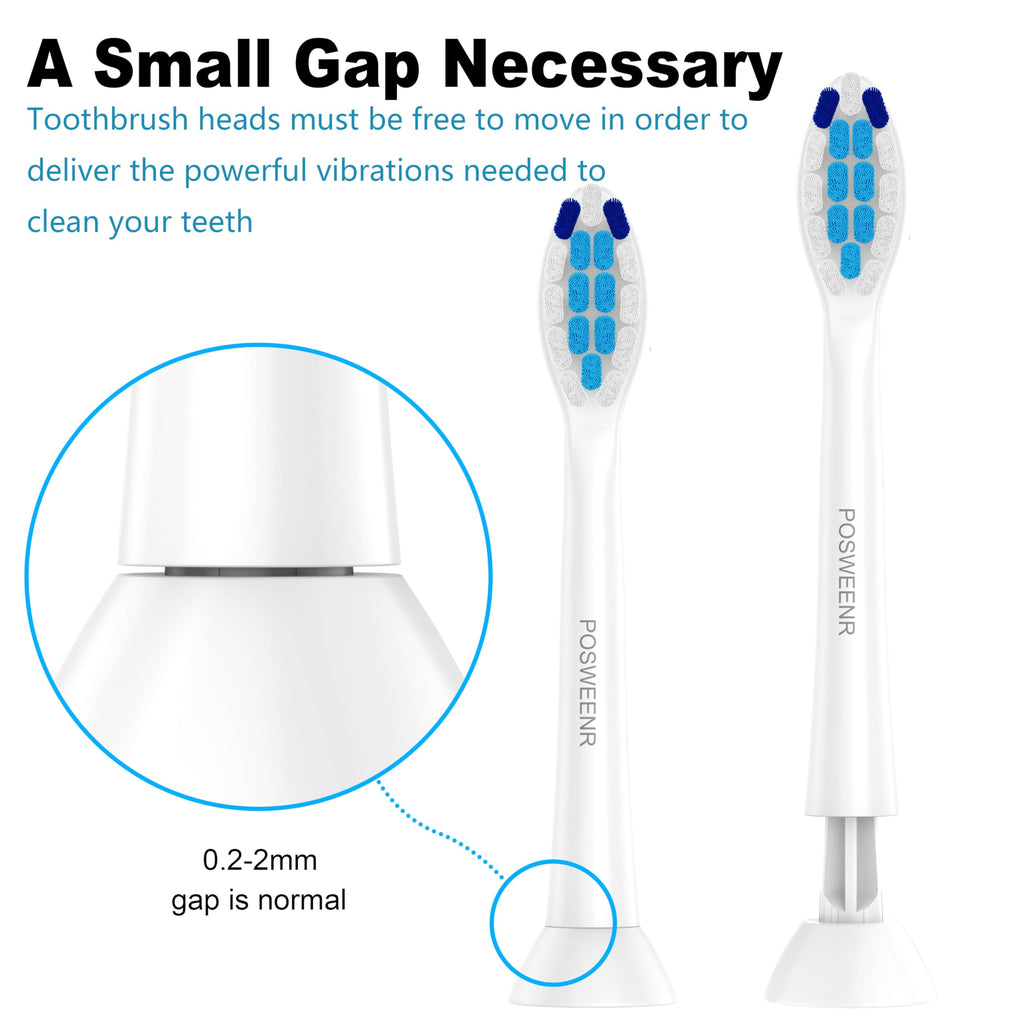 POSWEENR Replacement Toothbrush Heads for Philips Sonicare Replacement Heads, Compatible with Phillips Sonicare Replacement Brush Heads(10 Pack,Black)