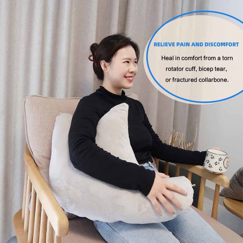 zimucxn Shoulder Surgery Pillow - Provide Post Shoulder Surgery Support, Ergonomic Rotator Cuff Pillow - Comfortable, Adjustable Structure, Shoulder Pain Relief, Firm and Removable(Orange)