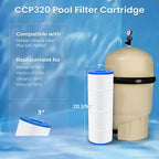 Future Way CCP320 Pool Filter Cartridges Replacement for Pentair Clean & Clear Plus 320, Replace Pleatco PCC80-PAK4, Pentair R173573, 160340, 320 sq.ft, 4 Pack