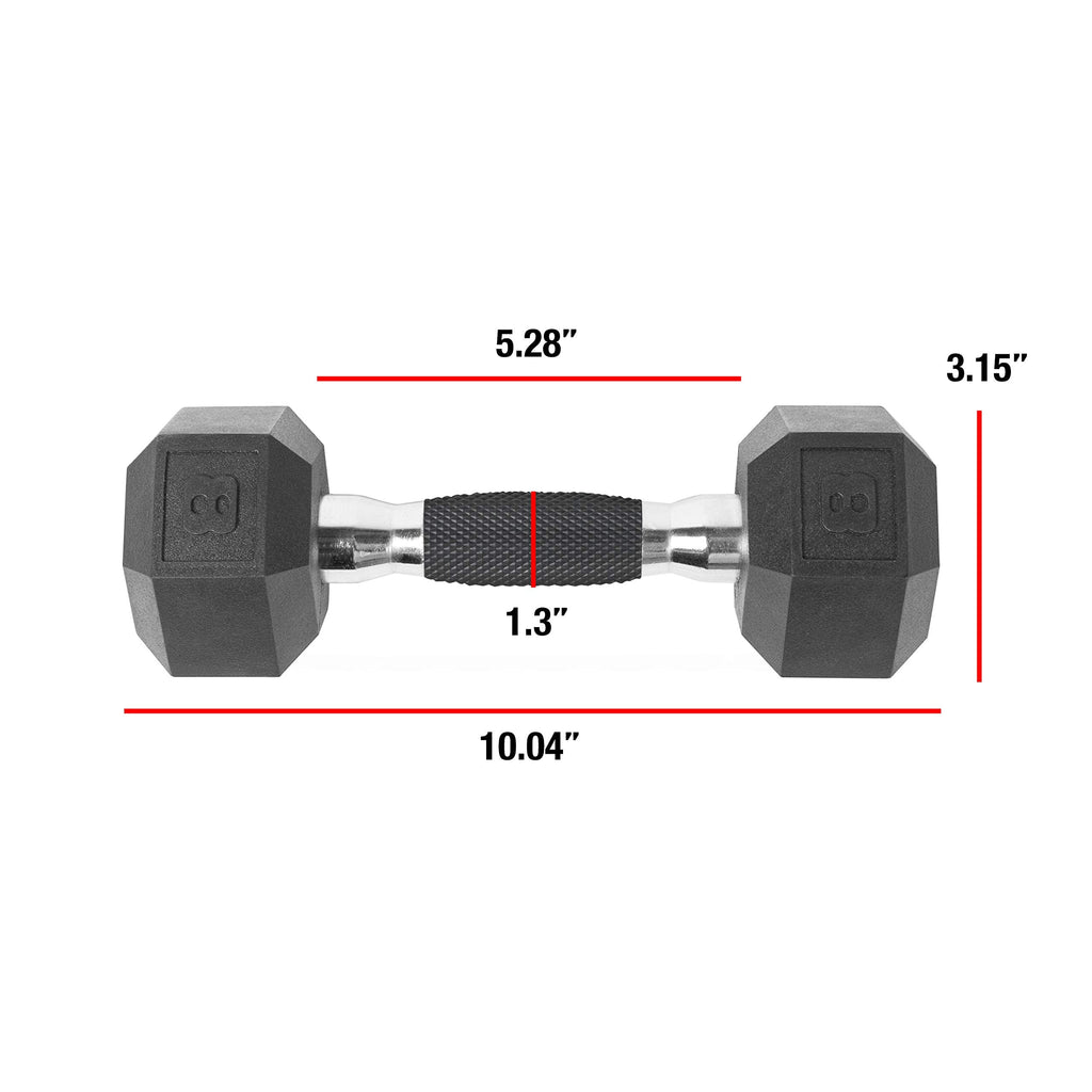 CAP Barbell Coated Dumbbell Weights with Padded Grip, 8-Pound, Black