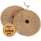1000FT Natural Jute Twine String Bulk Hemp Rope Cord for Crafts Gardening Gift Wrapping Wedding Décor Packing Material Burlap Ribbon Christmas Knitting Macrame Decoration (Brown 2mm* 1000ft)