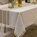 Deep Dream Tablecloths, Waterproof Table Cloth, Linens Wrinkle Free Anti-Fading, Rustic Table Cover Decoration for Kitchen Dinning Christmas(Rectangle/Oblong, 55''x140'',12-14 Seats, Light Coffee)
