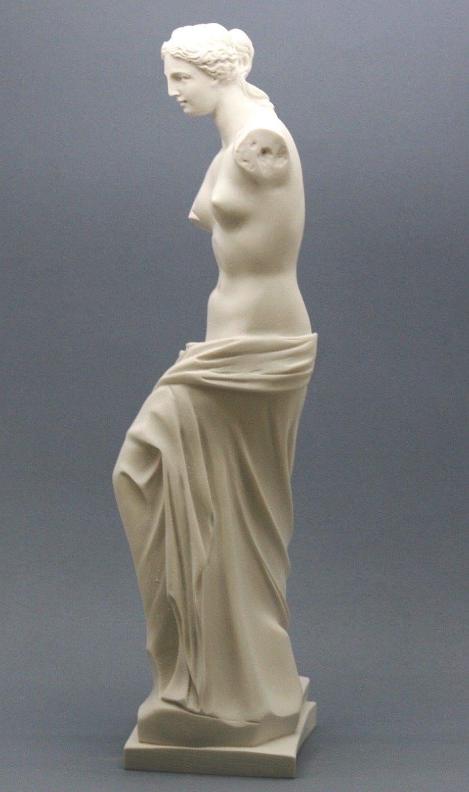 Aphrodite Venus De Milo Greek Goddess Cast Marble Statue Sculpture 15.55 inches