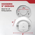 Kidde Smoke Detector, 10-Year Battery Powered, with LED Status Lights, 85 dB Alarm, 5-inches, 20SD10, 3 Pack