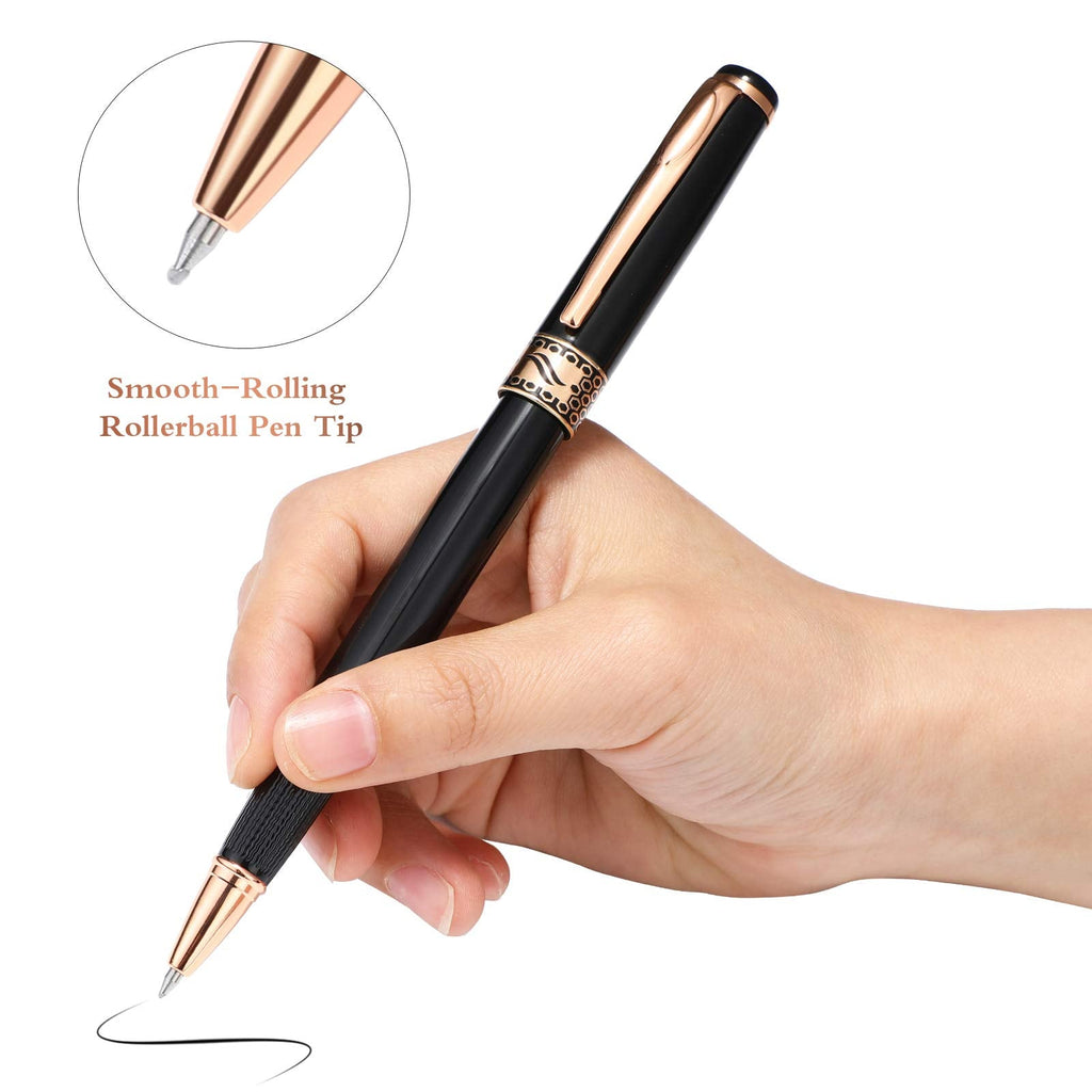 Tenare Weighted Pens Heavy Grip Pens Writing Black Ink Weighted Rollerball Pens for Hand Tremors, Low Dexterity, Weak Grip Strength, Parkinson's Patients, Elderly Adults, 3 Colors(3 Pieces)