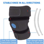 Nvorliy Plus Size Knee Brace for Knee Pain, Extra Large Knee Brace for Women and Men, Adjustable Knee Support with Side Stabilizers for Knee Pain Relief, Arthritis, ACL, LCL, MCL, Injury Recovery (3XL/4XL, Black)