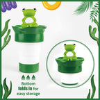 MKLZ Chlorine Floater for Pool, Floating Large Chlorine Dispenser, Bromine Tablet Holder, Fits 1 and 3 Inch Tablets for Above & In-Ground Swimming Pools, Spa Hot Tub, Funny Frog Float
