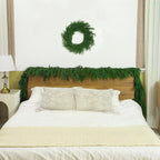 6 Ft 2 Pcs Artificial Norfolk Pine Garland, Real Touch Green Faux Greenery Garland for Christmas Table, Mantle, Wall, Fireplace, Indoor Outdoor Holiday Decor