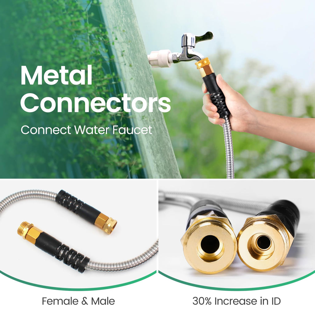 GARDEN Cesun 10 Feet Metal Garden Hose Lightweight Portable DURABLE Cool to The Touch
