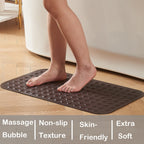 Yanzifly Bathtub Mat Non Slip Bath Mat for Tub Silicone Soft & Safe, Bath Tub Mat Non Slip Shower Mats, Suction Cups Bath Tub Anti Slip Matt for Kids Elderly Non Toxic, Machine Washable- Brown