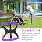 Yuhoo Lift Assists Standing Aid-Handicap Bar with No-Slip Grip Handles, Contact Free Grip Lift Assist Foot Standing Mobility Aid, Portable Help Seniors Handicapped Transfer Assistant(Purple)