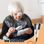 Colarr 24 Pcs Thick Tipped Low Vision Pen Black Ink Visual Pen Easy to See Bold Pens with Felt Tip Quality Low Vision Aids for Low Vision Seniors Elderly Office Home Classroom Writing Reading