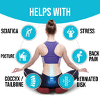 FORTEM Office Chair Cushion and Back Support for Office Chair, Lumbar Support Pillow, Memory Foam, Non Slip Sitting and Back Rest for Gaming, Car Seat Cushion, Chair Pad