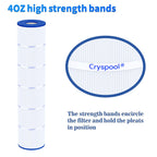 Cryspool® 07112 Filter Compatible with Clean and Clear Plus 520, CCP520, PCC130, R173578, 178585, 817-0143, C-7472, FC-1978, 4×130 Sq. Ft Pool Filter Cartridge, 4 Pack