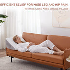 Knee Wedge Pillow, Memory Foam Leg Pillow Bed Wedge for Sleeping, Post Surgery Triangle Pillow Wedge for Knee Support, Leg Elevation, Knees Hip Back Pain Relief (23.6" x 26" x 10", Extra Large, White)