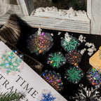 Yoksas 120 Pieces Fantasy Snowflake Stickers - Transparent, Waterproof, Holographic Christmas Decorations Winter Stickers for Junk Journals, Scrapbooking, Gift Wrapping