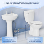CLEAR REAR Bidet Attachment for Toilet Seat -Non-Electric with Self Cleaning Nozzles, Leak Proof Connectors, Adjustable Water Spray, Rear & Feminine Wash - Toilet Bidet Upgrades (Cold & Warm Water)