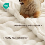Bedsure GentleSoft Fluffy Throw Blanket, 870GSM Soft Bubble Faux Fur Throw Blanket for Couch, Fuzzy Plush Winter Decor for Christmas, Thick Warm Furry Cozy Gifts for Women Girls Mom, Cream, 50"x60"