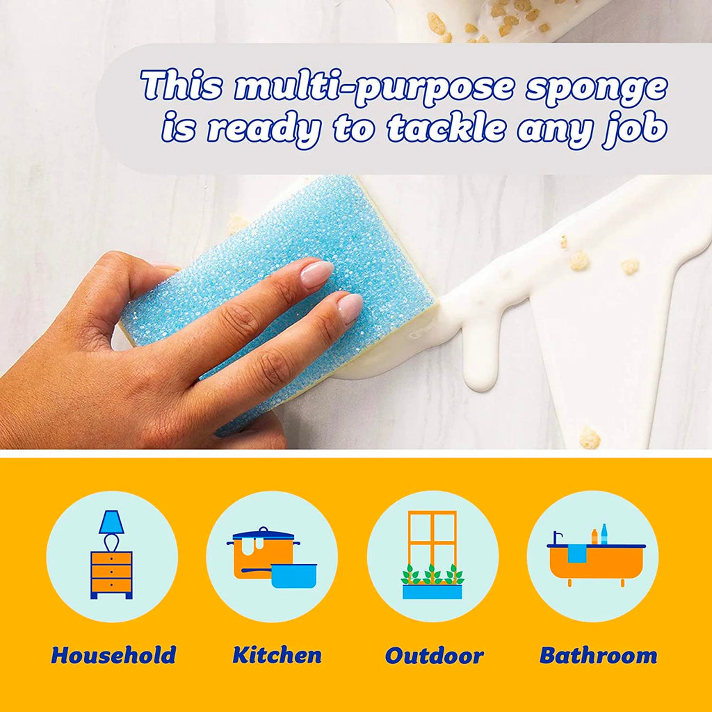 Scrub Daddy Sponge Daddy - Scratch-Free Multipurpose Dish Sponge - BPA Free & Made with Polymer Foam - Stain & Odor Resistant Kitchen Sponge (4 Count)