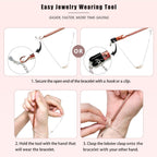 ChangWanna Bracelet Helper Tool Hook - Pretty Bracelet Helper to Put on Yourself, Easy Jewelry Wearing Tool Aid Assistance, Metal Bracelet Buddy Fastening Helper Fastener Necklace Clasp Helper Elderly