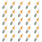 25 Pack C7 Halloween Flickering Flame Light Bulbs, 1W Clear Flicker Flame Candles Bulbs, E12 Candelabra Replacement Light Bulbs for Christmas Electric Window Candles Chandelier Night Light Bulbs