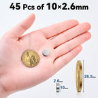 45 Pcs Refrigerator Magnets, 10x2.6mm Small Round Fridge Magnets, Multi-Use Premium Neodymium Office Magnets for Fridge, Whiteboard, Billboard in Home, Kitchen, Office and School (Silver)