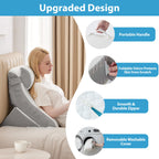 MEGCXIT 3PCS Bed Wedge Pillow for Sleeping, Adjustable Memory Foam Wedge Pillow for Back Leg Pain Relief, 23” Wide Triangle Pillow Wedge for Post Surgery, Acid Reflux, GERD & Snoring, White/Grey