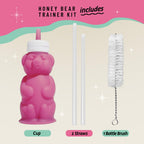 Legendairy Milk Honey Bear Straw Cup for Baby & Toddler, Silicone Squeeze Training Straw Cup, Leak Resistant Baby Sippy Cup with Straw, BPA Free, Dishwasher Safe, Bottle Transition, 8 oz, Green