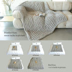 Maetoow Chenille Chunky Knit Blanket Throw （50×60 Inch）, Handmade Warm & Cozy Blanket Couch, Bed, Home Decor, Soft Breathable Fleece Banket, Christmas Thick and Giant Yarn Throws, Light Pink