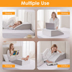 Ruqmuis Leg Elevation Pillow for After Surgery, 10inch Foam Leg Elevating Pillow for Swelling and Blood Circulation, Leg Wedge Pillow for Sleeping, Knee Pillow for Knee Hip Ankle Pain Relief, White